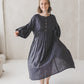 LAUME ruffled linen dress in Lavender Purple
