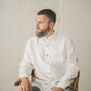 Sustainable pre-washed linen oxford shirt with long sleeves