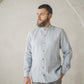 ŪKAS regular fit band collar men's linen shirt in Sky blue
