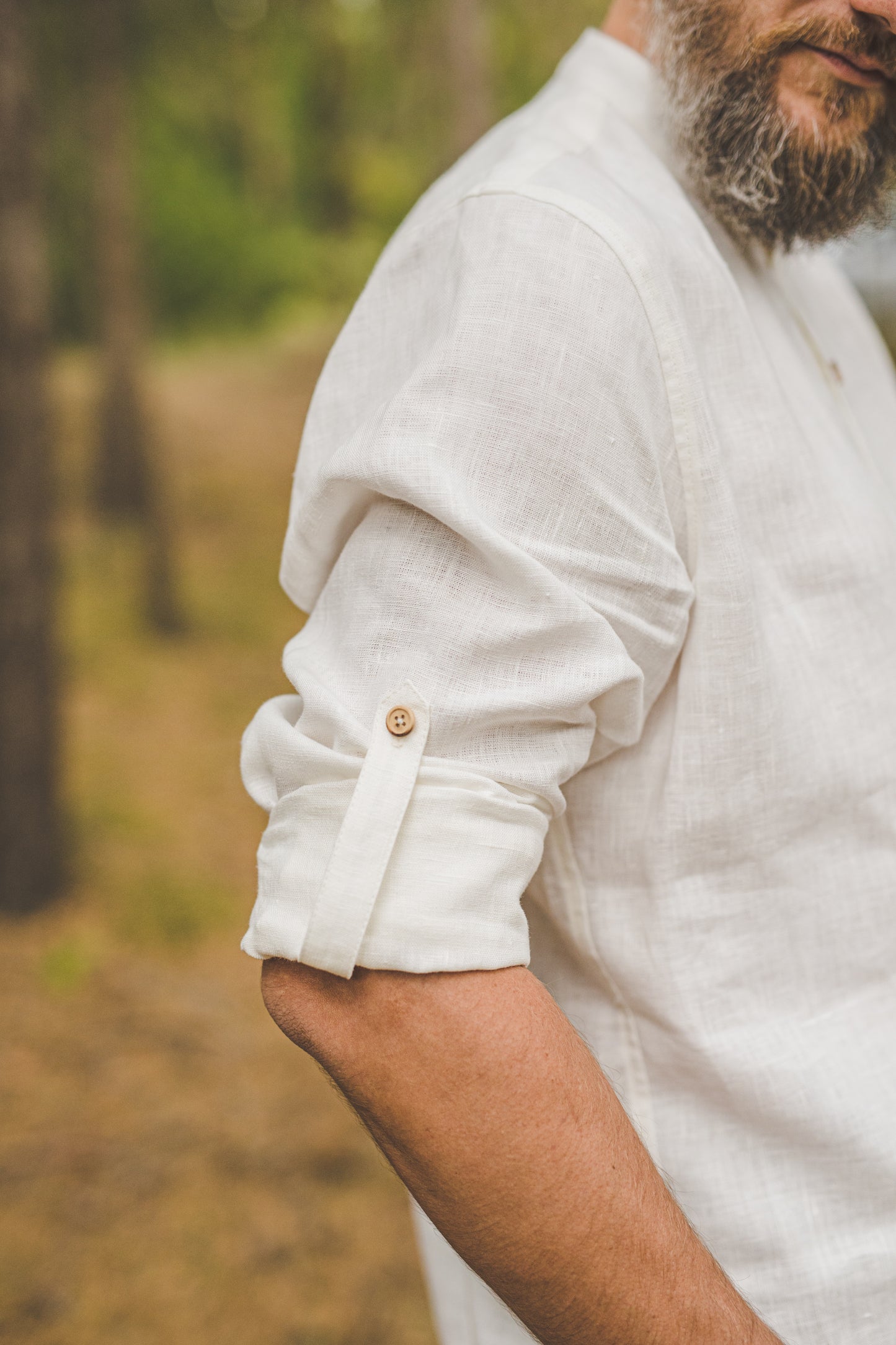 Roll up and Pin sleeves with a button