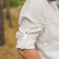 Roll up and Pin sleeves with a button