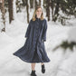 SUTEMA front buttons 3/4 sleeves linen shirtdress in Azure blue