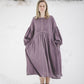 LAUME ruffled linen dress in Lavender Purple