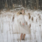 LAUME ruffled linen dress in Natural linen color