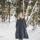 SUTEMA front buttons 3/4 sleeves linen shirtdress in Graphite color