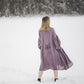 LAUME ruffled linen dress in Lavender Purple