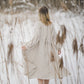 LAUME ruffled linen dress in Natural linen color