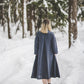 SUTEMA front buttons 3/4 sleeves linen shirtdress in Graphite color