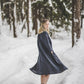 SUTEMA front buttons 3/4 sleeves linen shirtdress in Graphite color