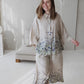 TYLA wide leg linen culottes pants with Linen field print