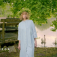 SUTEMA front buttons 3/4 sleeves linen shirtdress in Sky blue